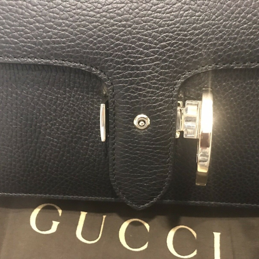 Gucci Interlocking Gg Black Medium Pebbled Leathe… - image 7